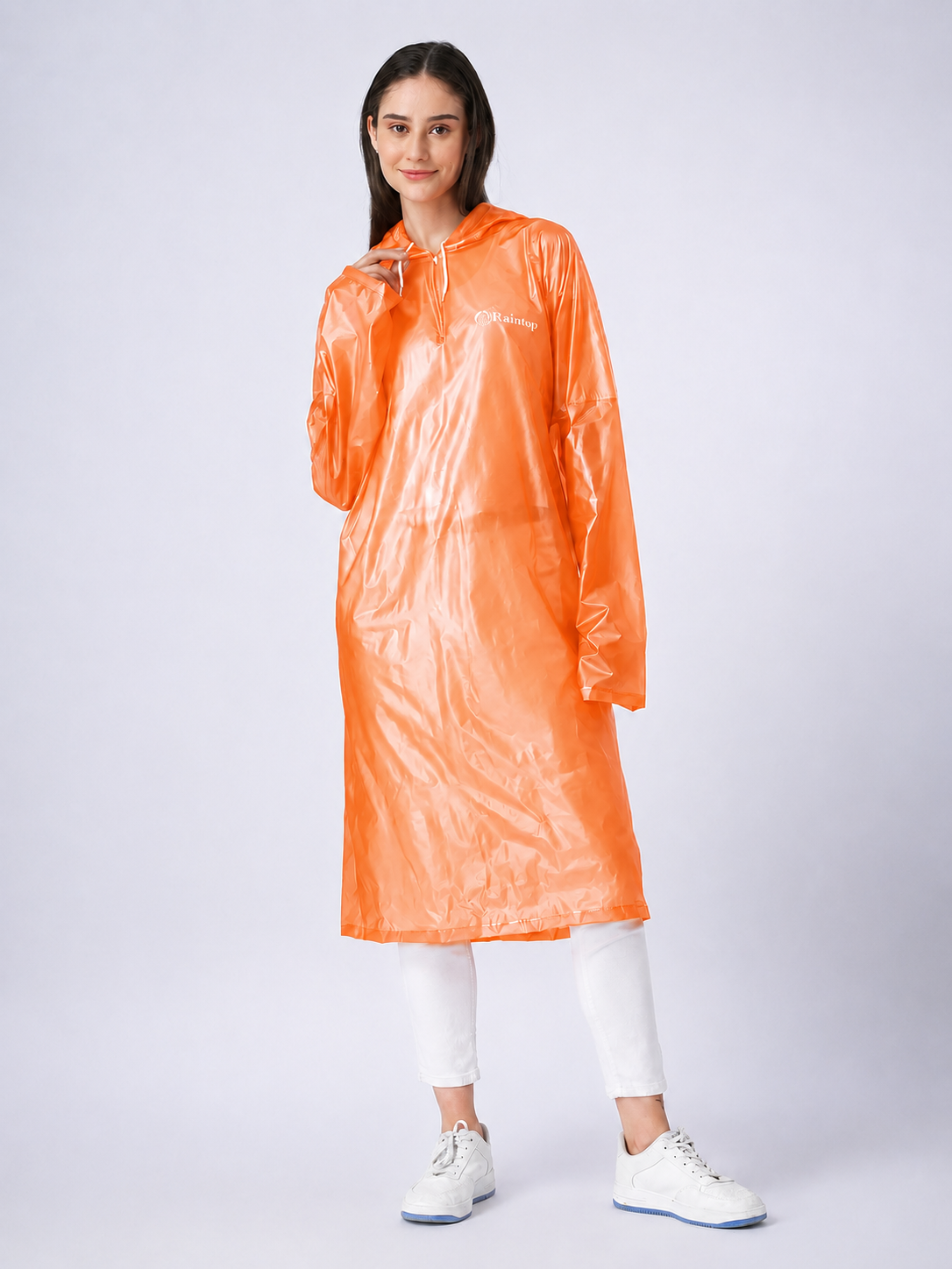 Reusable PVC Unisex Rain Poncho AZ30 – Purple & Orange Combo Offer | Buy 1 Get 1 Free Waterproof Hooded Raincoat